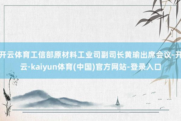 开云体育工信部原材料工业司副司长黄瑜出席会议-开云·kaiyun体育(中国)官方网站-登录入口