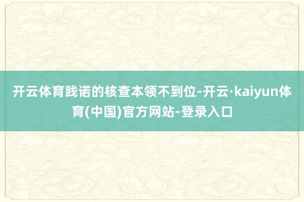 开云体育践诺的核查本领不到位-开云·kaiyun体育(中国)官方网站-登录入口