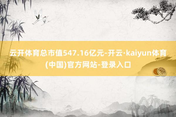 云开体育总市值547.16亿元-开云·kaiyun体育(中国)官方网站-登录入口